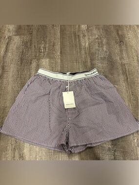 Sporty & Rich Red, White & Navy Pinstripe Boxer Shorts